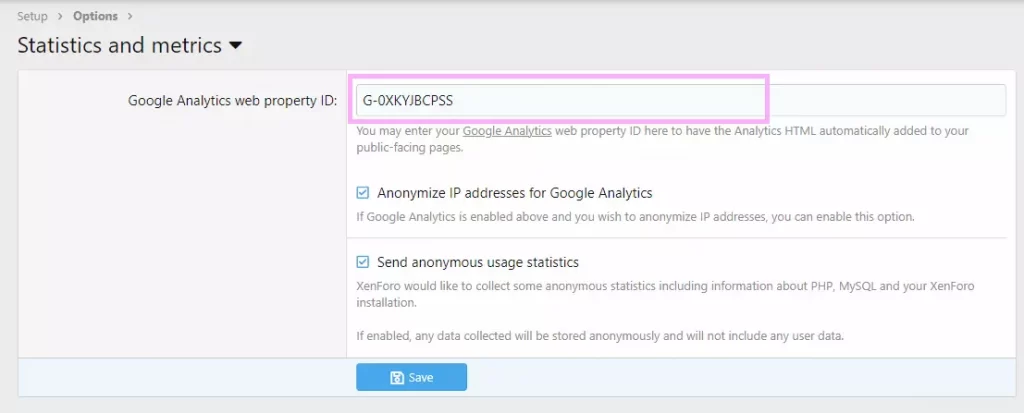 google analytics and xenforo