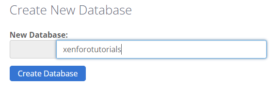 create new database in bluehost