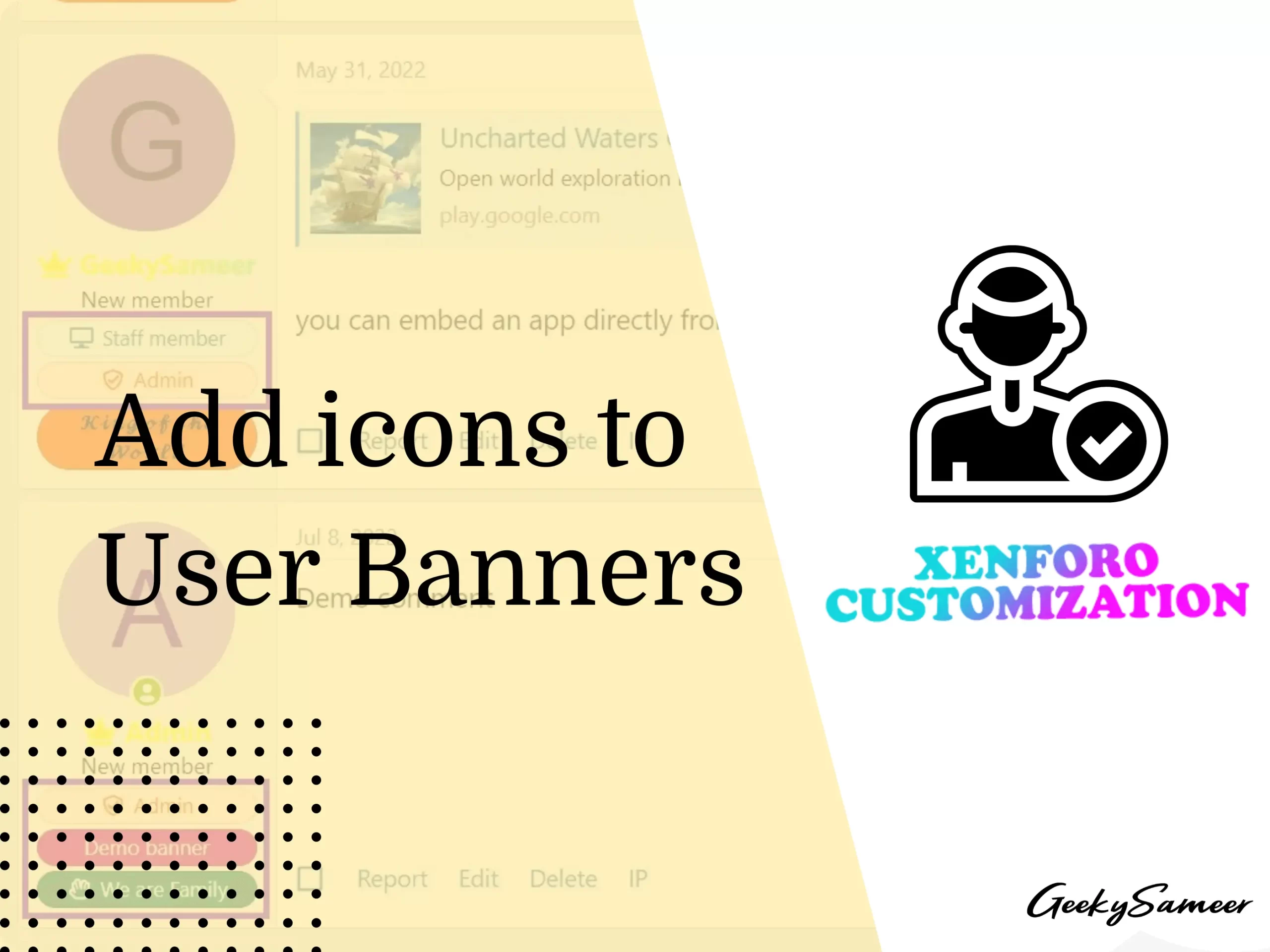 How to add icons for user banner xenforo