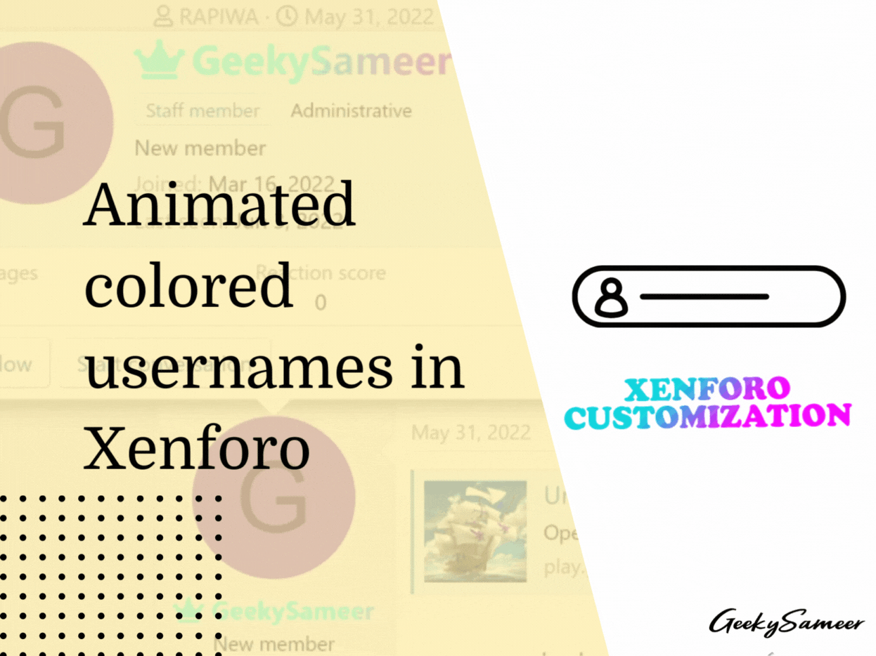 animated color usernames by css in xenforo
