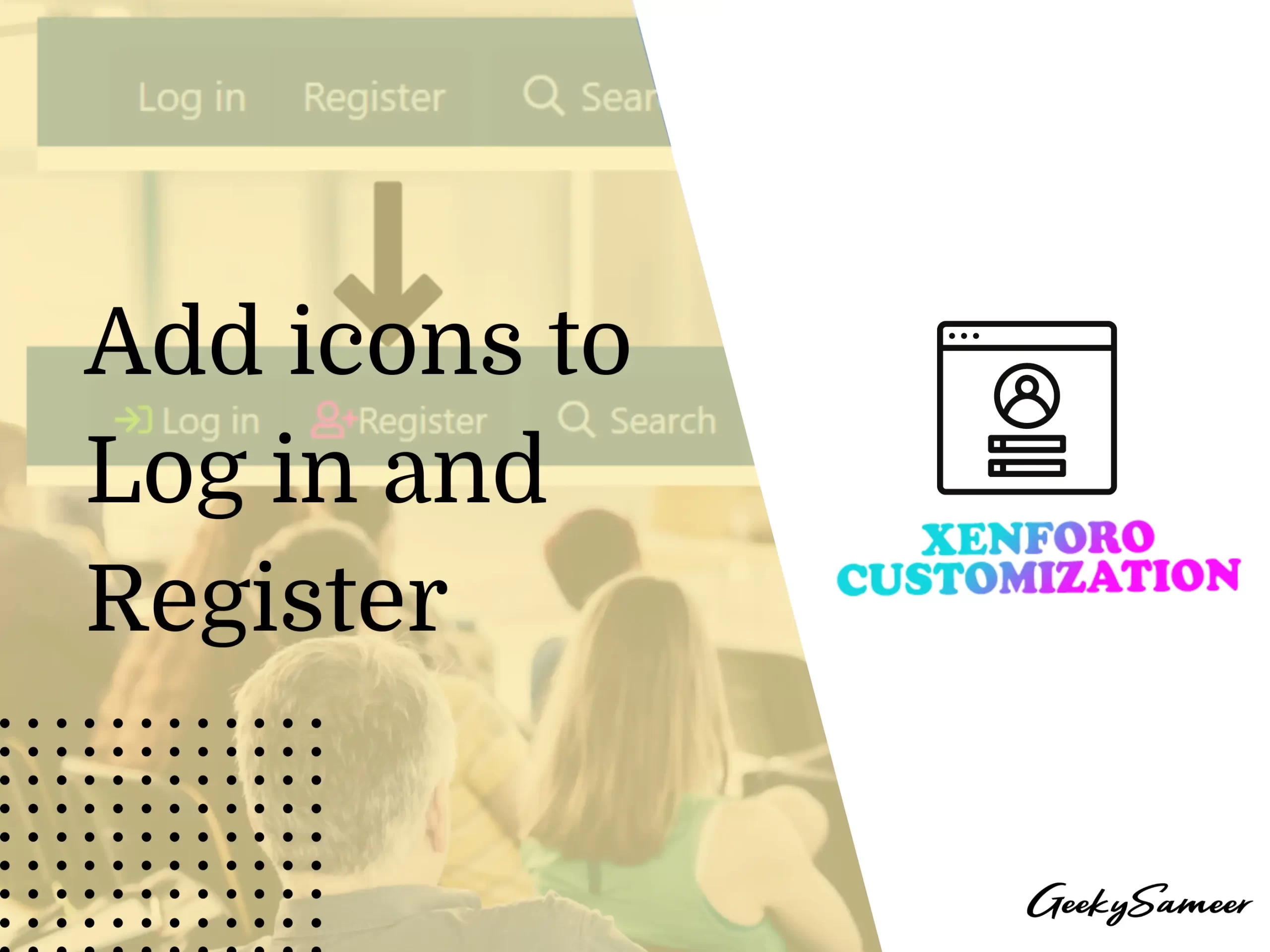 Add icons to login and register option in xenforo