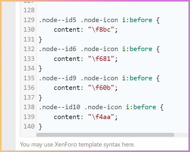 how to add custom icon on nodes in xenforo