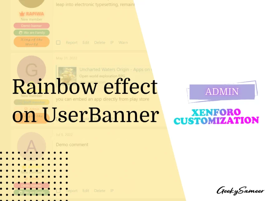 rainbow animation effect on userbanner in xenforo