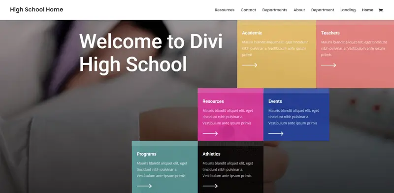 Divi High School WordPress Education theme