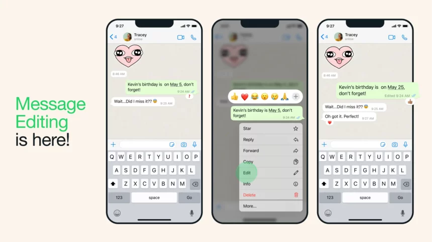 now you can edit whatsapp messages